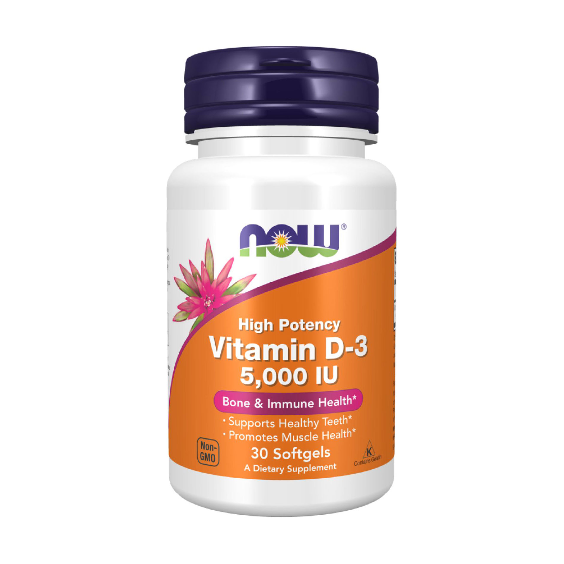Вітамін Д3 NOW foods Vitamin D-3 5000 МО, 30 гелевих капсул